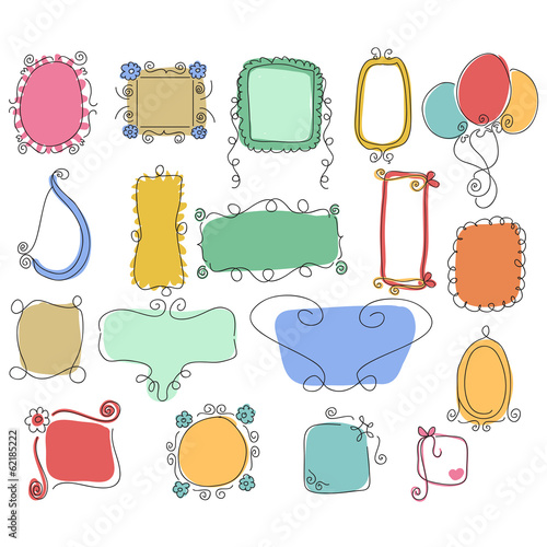 victorian frames vector hand drawn