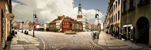 Naklejki na drzwi Panorama rynku poznańskiego