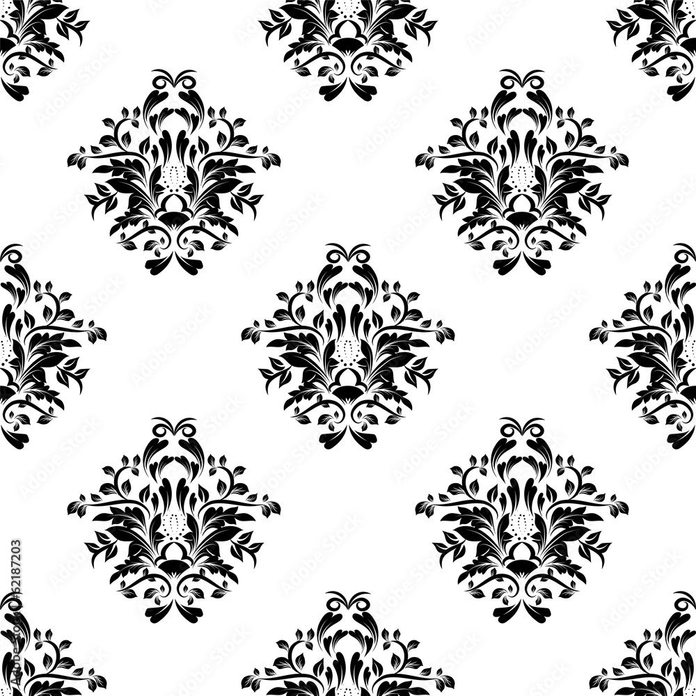 seamless wallpaper.damask pattern.floral background