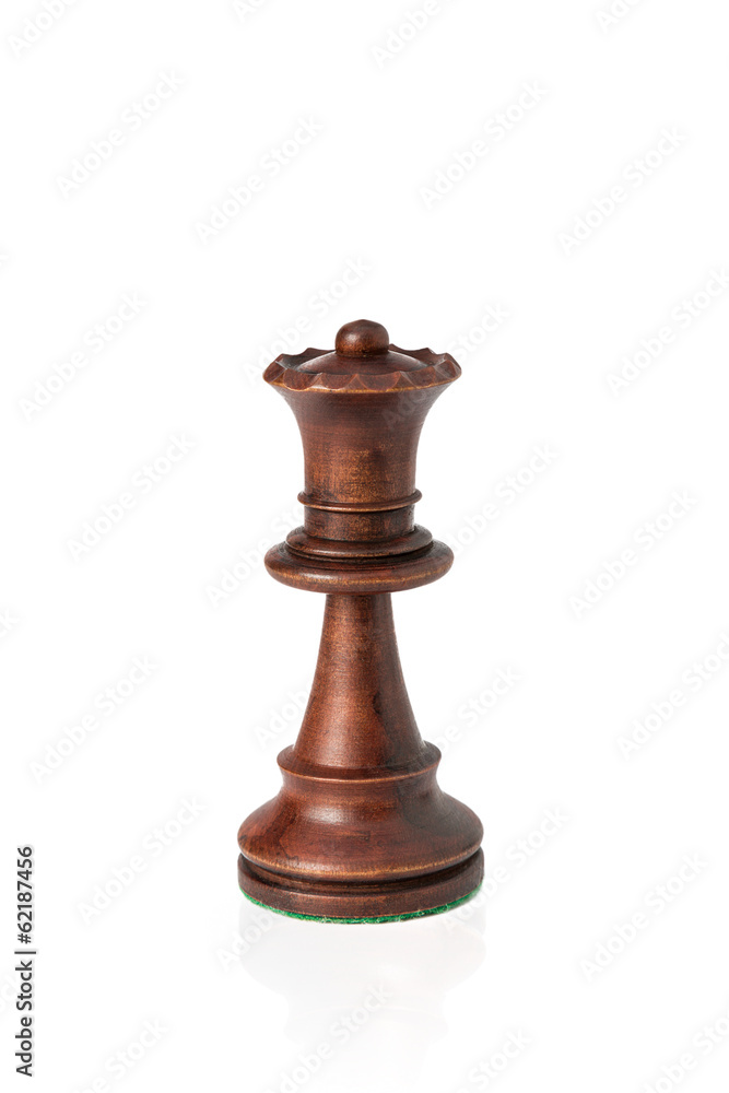 Isolated wooden queen chess Isolated wooden queen chess