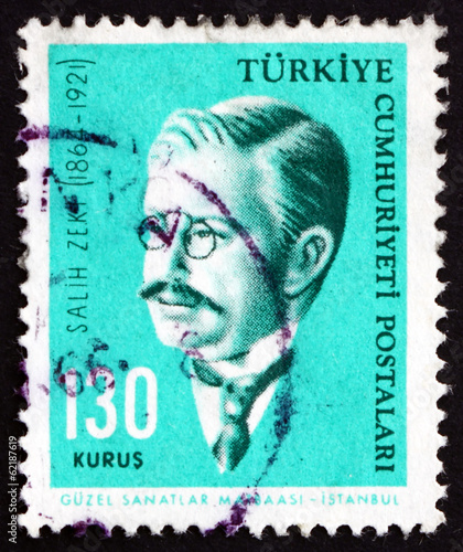 Postage stamp Turkey 1964 Salih Zeki, Ottoman Mathematician