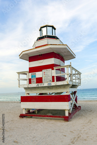 Lifeguards outpost tower in South Beach, Miami © travelview