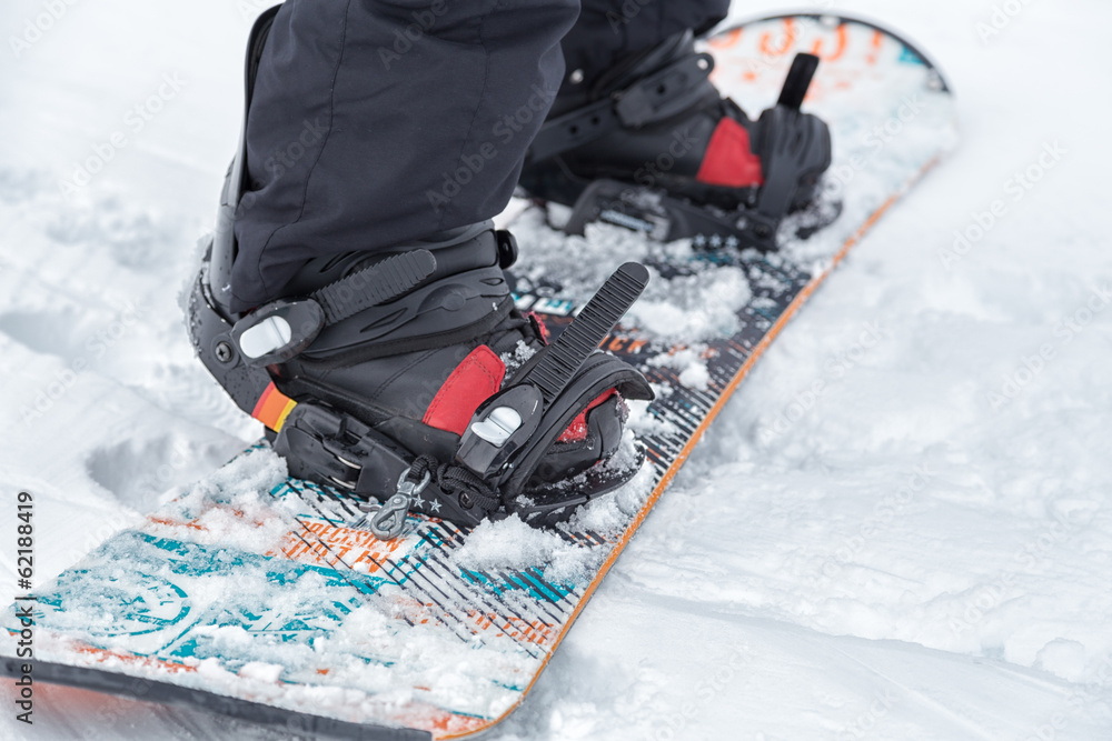 Close up of a snowboard
