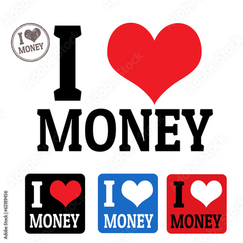I love money sign and labels