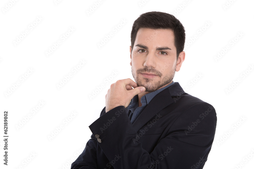 Gesicht attraktiver Business Mann freigestellt Gesicht attraktiver Business Mann freigestellt