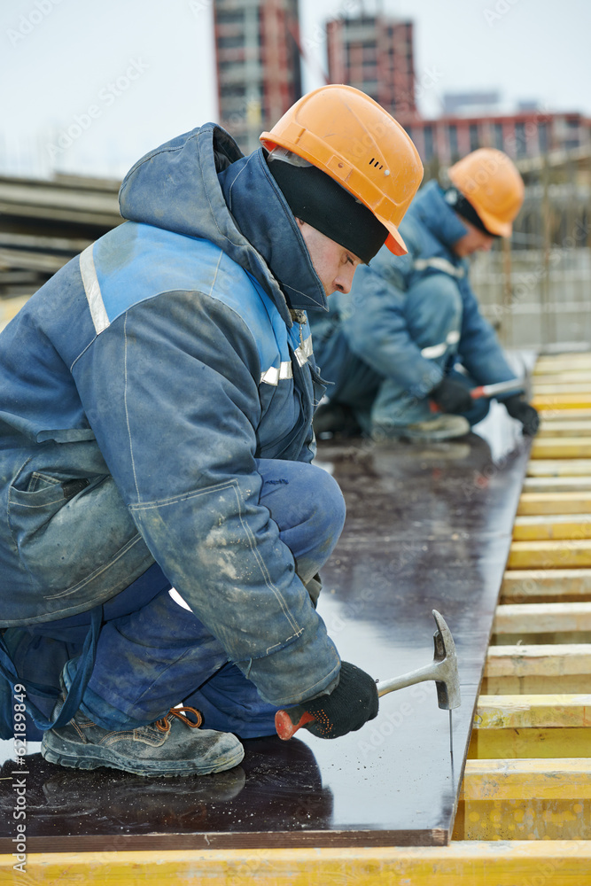 construction worker preparing formwork construction worker preparing formwork