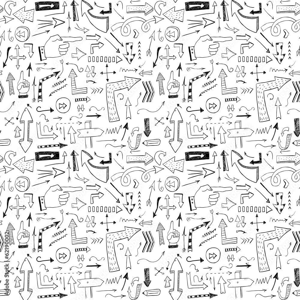 Hand drawn arrows. Seamless pattern Hand drawn arrows. Seamless pattern