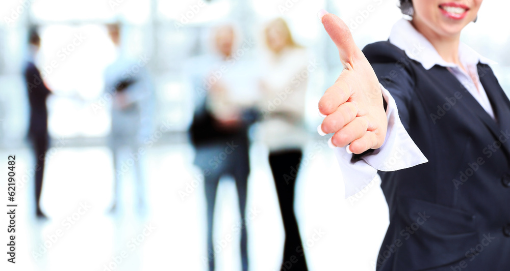 Business woman with hand extended to handshake Business woman with hand extended to handshake