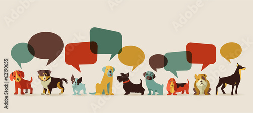 Dogs speaking - icons and illustrations