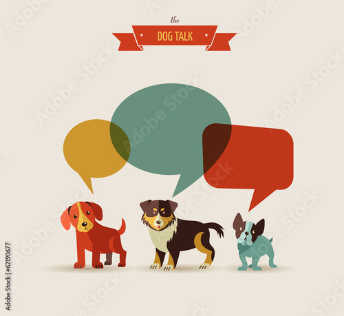 Dogs speaking - icons and illustrations