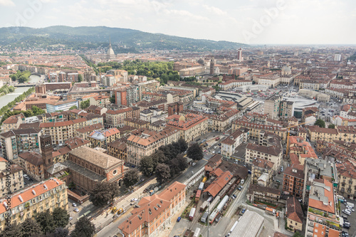 Fototapeta Naklejka Na Ścianę i Meble -  Turin, Italy, Aerial View