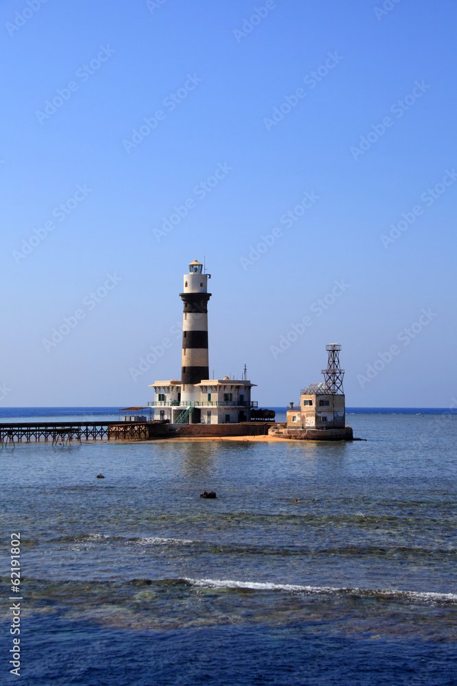 Lighthouse of the Daedalus reef in the red sea