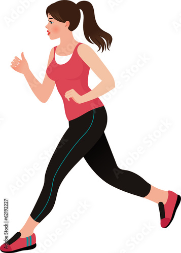 Running girl athlete
