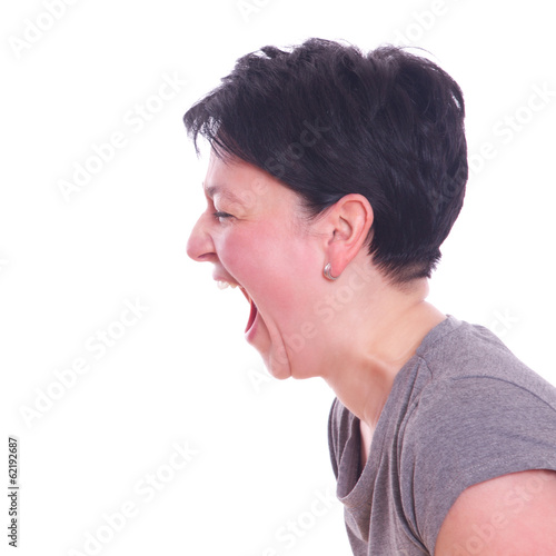 Slika na platnu Frau schreit wütend