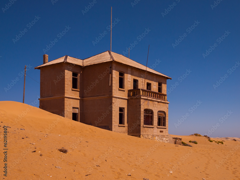 Abandoned house in Kolmanskop ghost village Abandoned house in Kolmanskop ghost village