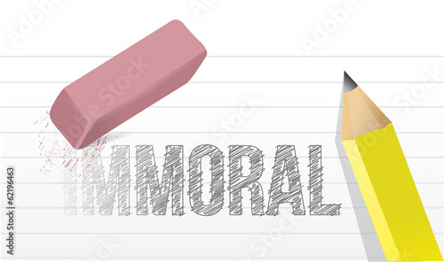 Slika na platnu immoral to moral illustration design