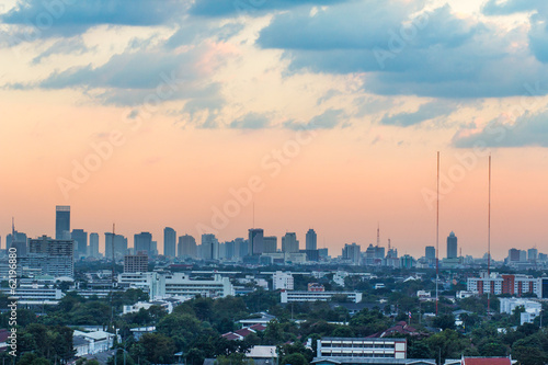 Sunset over Lower Bangkok