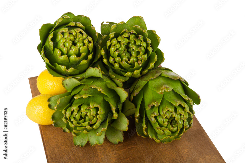 Artichokes on isolated on white background Artichokes on isolated on white background
