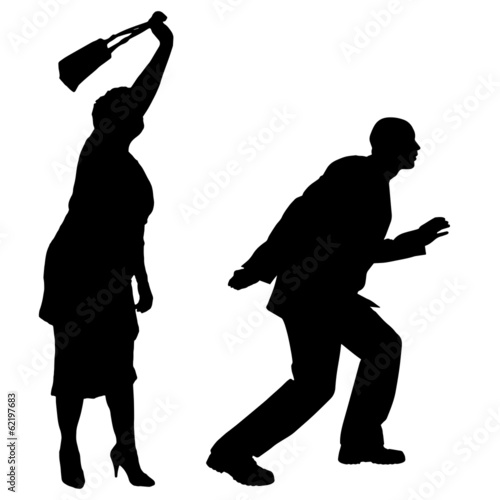 Vector silhouette of people.