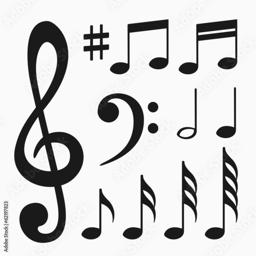 Music notes set