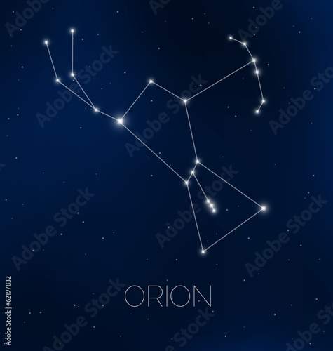 Orion constellation in night sky