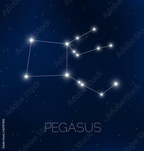 Pegasus constellation in night sky