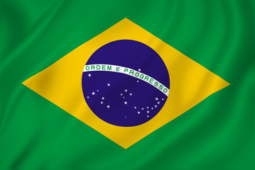 Fototapete Brasilien Brasilianische Flagge in Grün und Gelb  © somartin