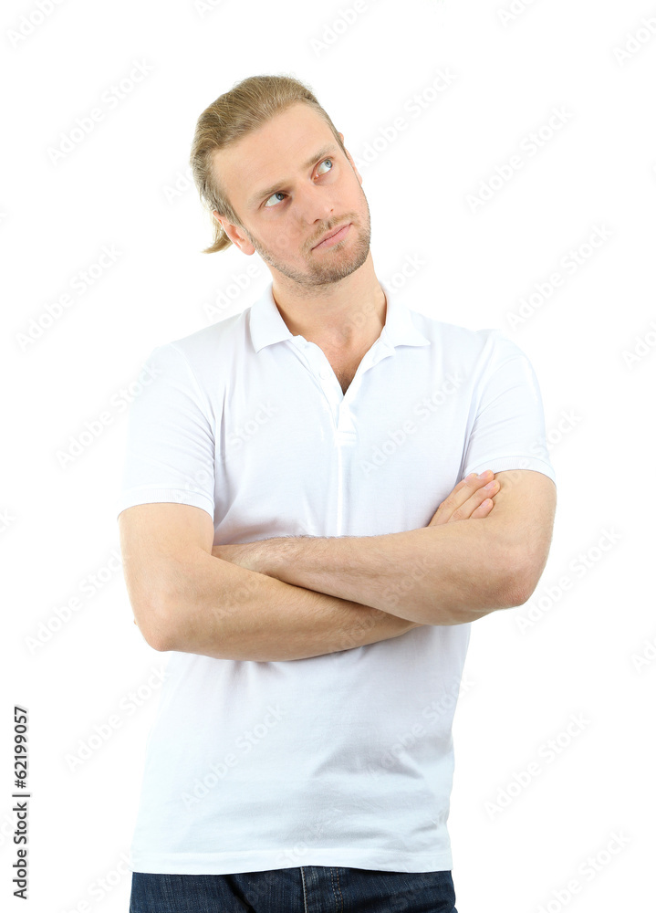Handsome young man isolated on white Handsome young man isolated on white