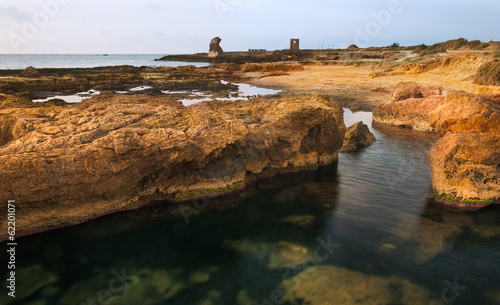 Rocky Coast with Ancient Ruins