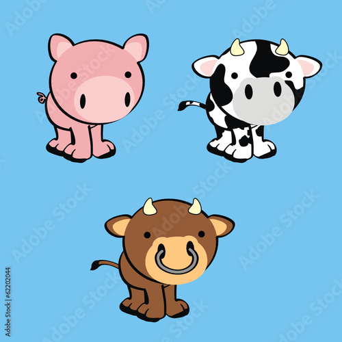 Fototapeta Naklejka Na Ścianę i Meble -  baby cartoon animals pack vector