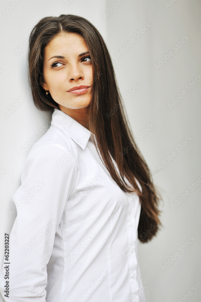 Beautiful cheerful teen girl, beauty female face Beautiful cheerful teen girl, beauty female face