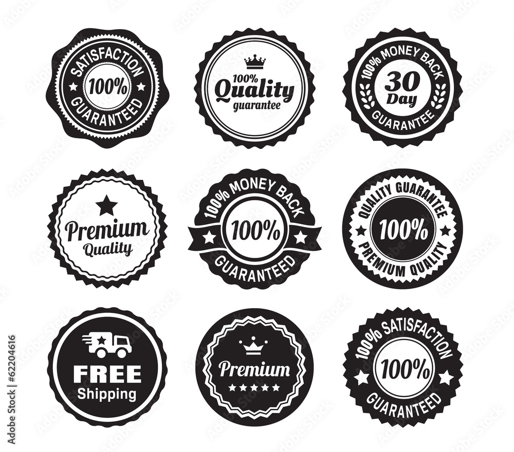 Vintage Quality Guarantee Badges - obrazy, fototapety, plakaty 