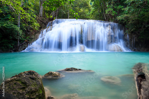 Deep forest waterfall at Erawan waterfall Kanjanaburi Thailand © epidote1982