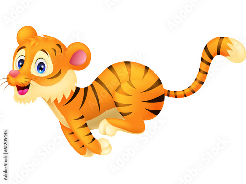 Fototapeta Naklejka Na Ścianę i Meble -  Tiger cartoon running