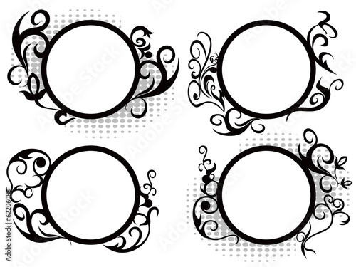 Circle floral frame decoration