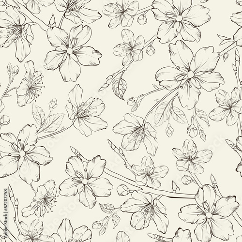 Cherry blossom seamless pattern.