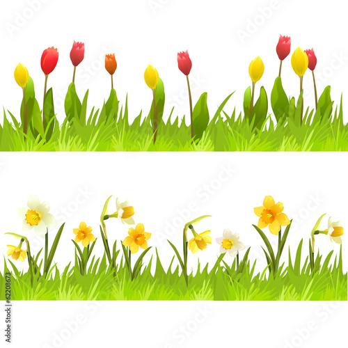 Fototapeta Naklejka Na Ścianę i Meble -  banners of spring flowers