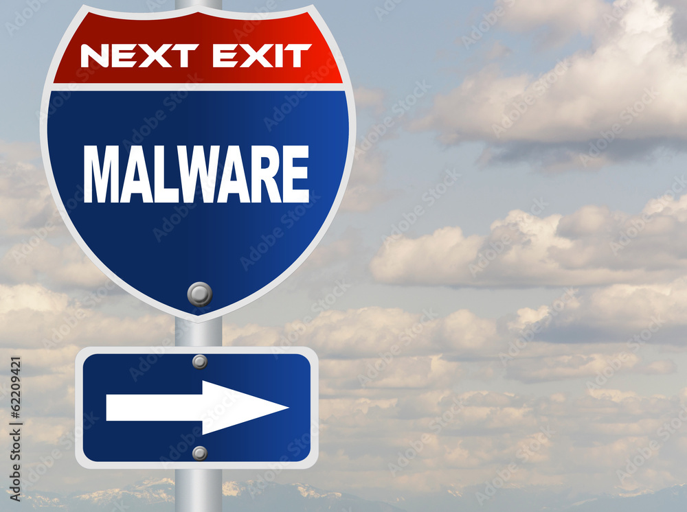 Malware road sign Malware road sign