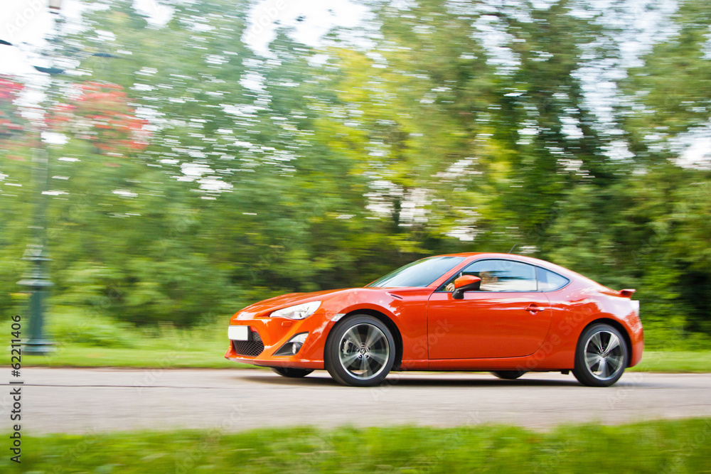 Car on a road full of dangerous bends Car on a road full of dangerous bends