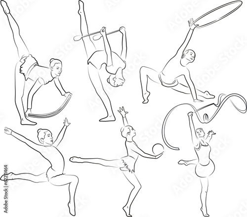 rhythmic gymnastics - outlines set