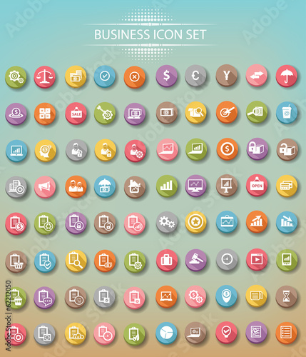 Big set of business icons,Colorful version