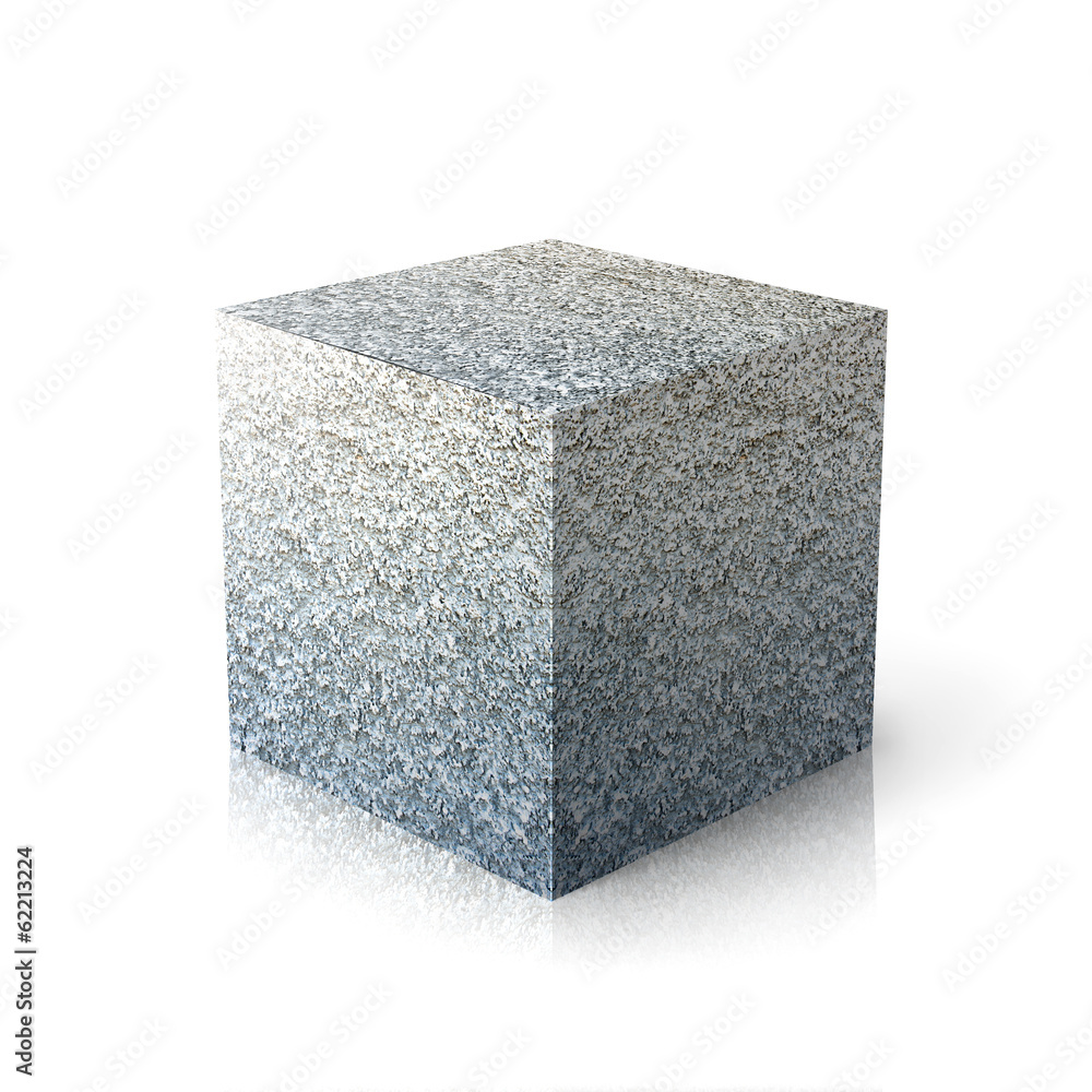 Massive stone element over white background. Massive stone element over white background.