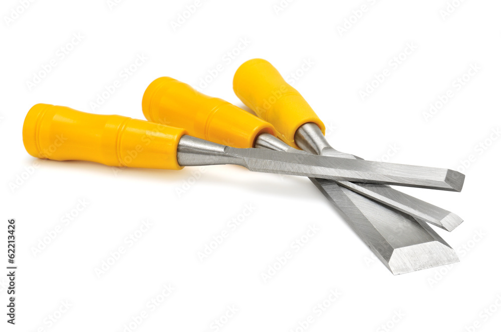 Fototapeta premium set chisels isolated on white background