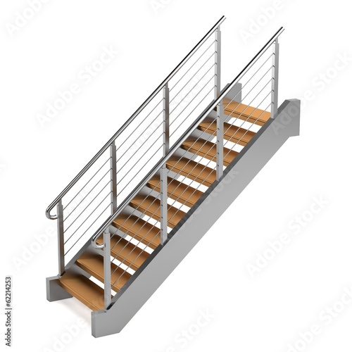 realistic 3d render of stairs