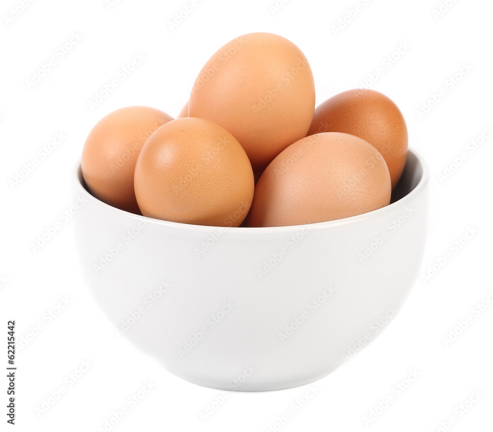 Bowl with brown eggs. Bowl with brown eggs.