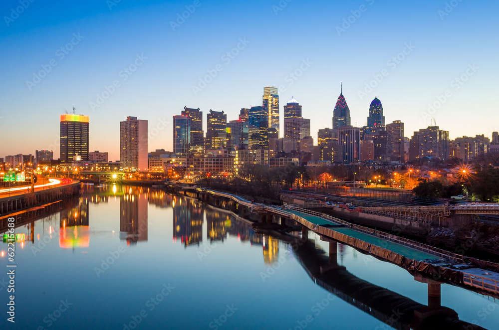 Obraz premium Downtown Skyline of Philadelphia, Pensylwania.
