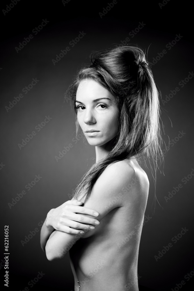 Naklejka premium Hairstyle beautiful woman
