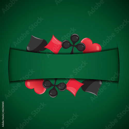 Jouer aux cartes fond vert
