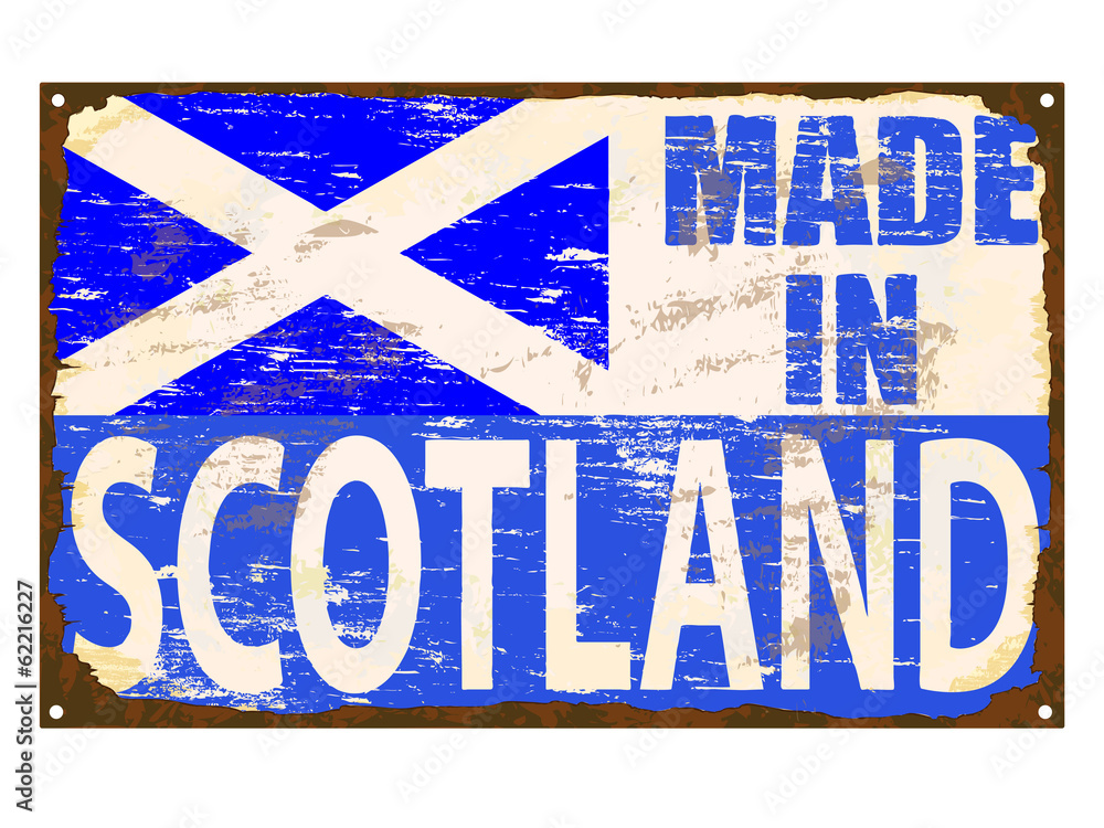 Fototapeta premium Made In Scotland Enamel Sign
