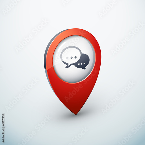 icône épingle punaise marqueur carte conversation